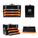20" Portable 3-Drawer Steel Toolbox