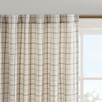 Plaid Rod Pocket and Back Tab Curtain Panel with Fleece Lining