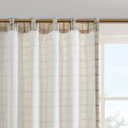 Plaid Rod Pocket and Back Tab Curtain Panel with Fleece Lining