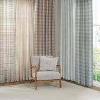 Plaid Rod Pocket and Back Tab Curtain Panel with Fleece Lining