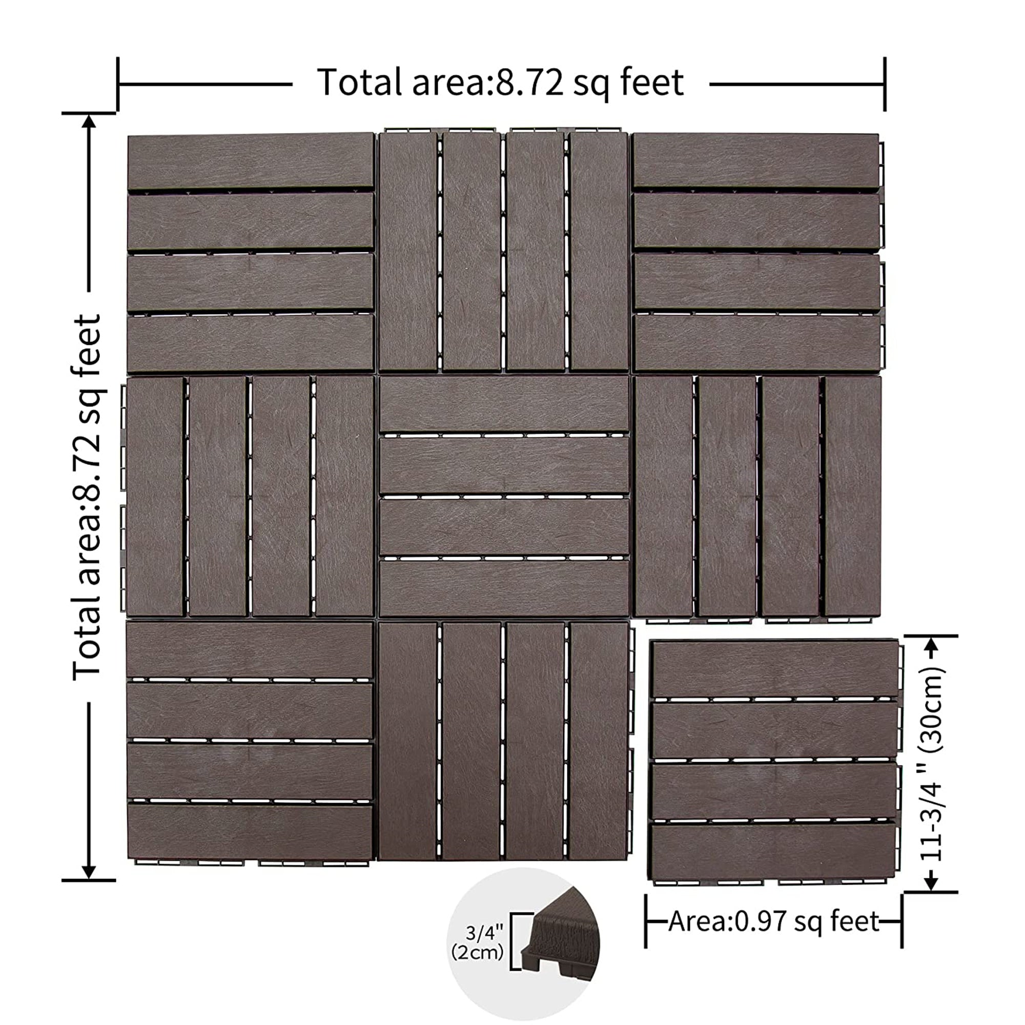 Patio Interlocking Deck Tiles