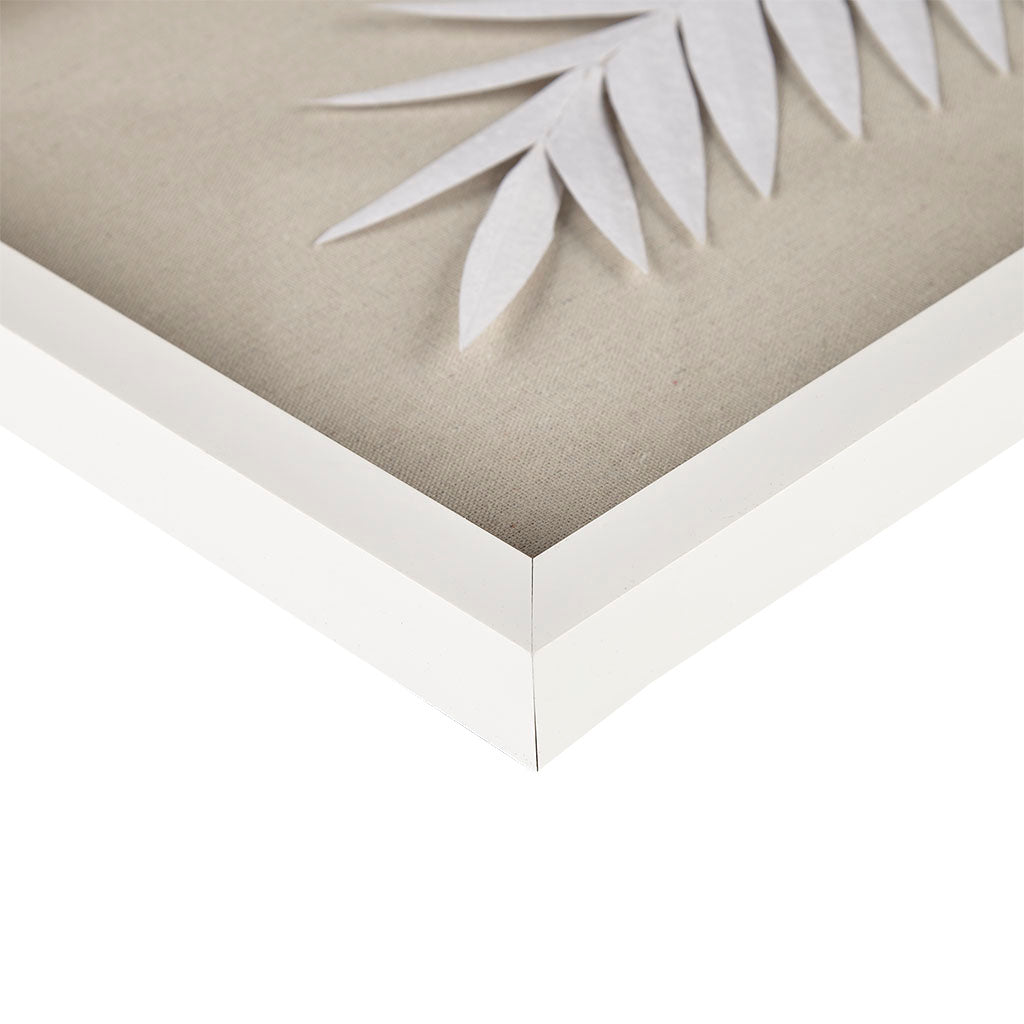 Framed Rice Paper Palm Leaves 3-Piece Shadowbox Wall Decor Set