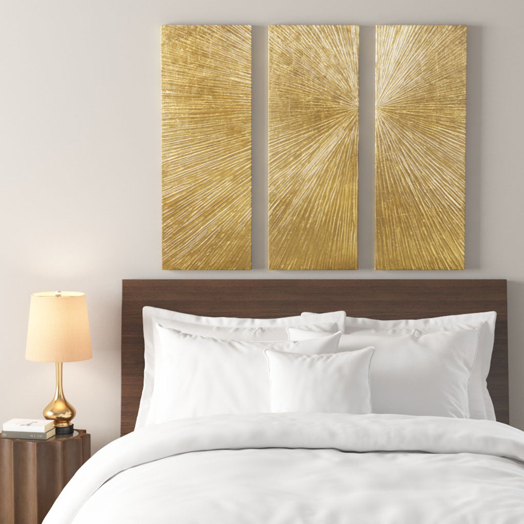 Hand Painted Triptych 3-Piece Dimensional Resin Wall Art Set