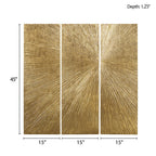 Hand Painted Triptych 3-Piece Dimensional Resin Wall Art Set