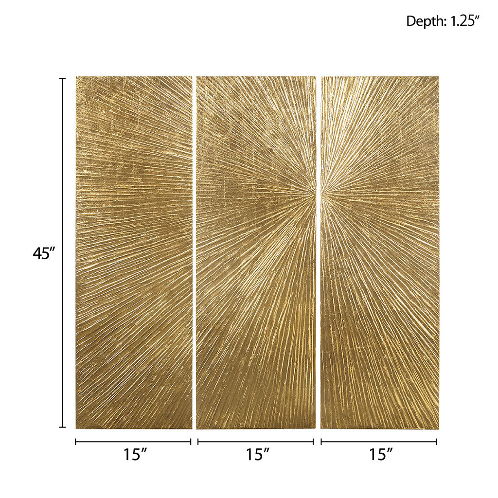 Hand Painted Triptych 3-Piece Dimensional Resin Wall Art Set