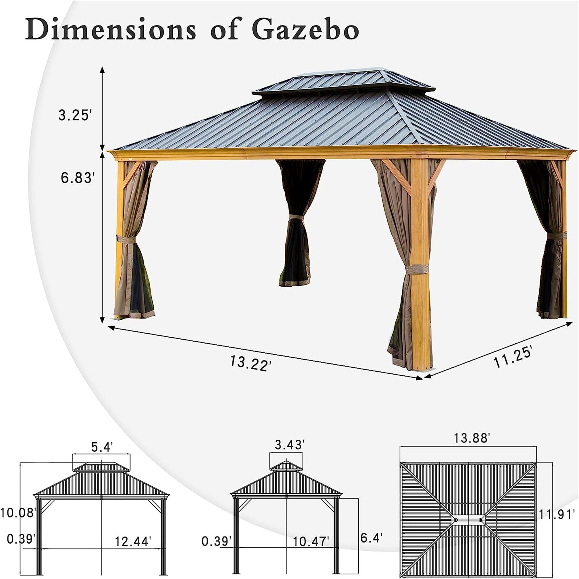 12'x14' Hardtop Gazebo