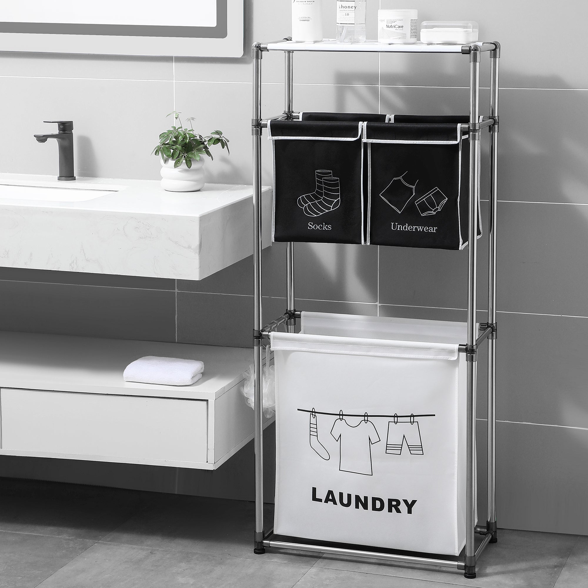 Laundry Hamper 3 Tier Laundry Sorter