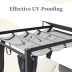 Aluminum Outdoor Patio Daybed with Retractable Canopy