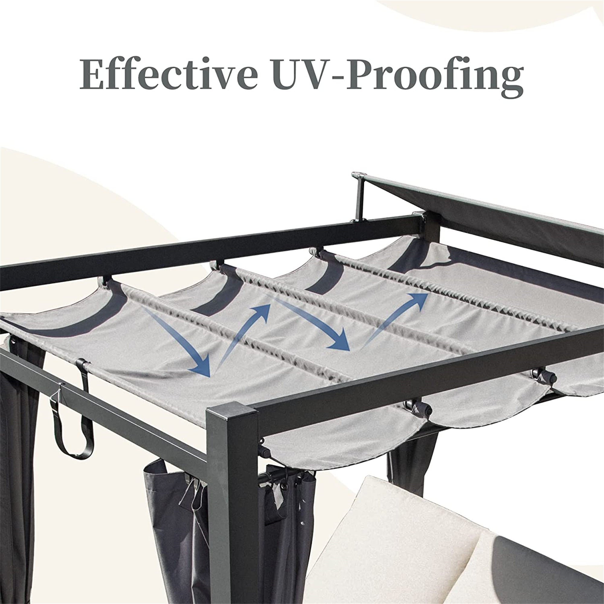 Aluminum Outdoor Patio Daybed with Retractable Canopy