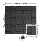 Patio Interlocking Deck Tiles - Pack of 36