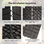 Patio Interlocking Deck Tiles - Gray (Pack of 44)