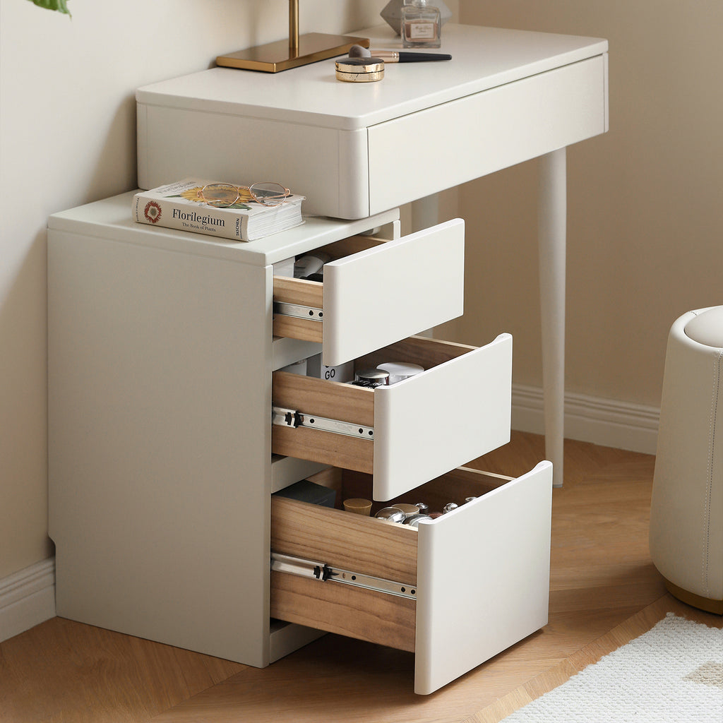 Solid Liriodendron Dresser Table with Stool
