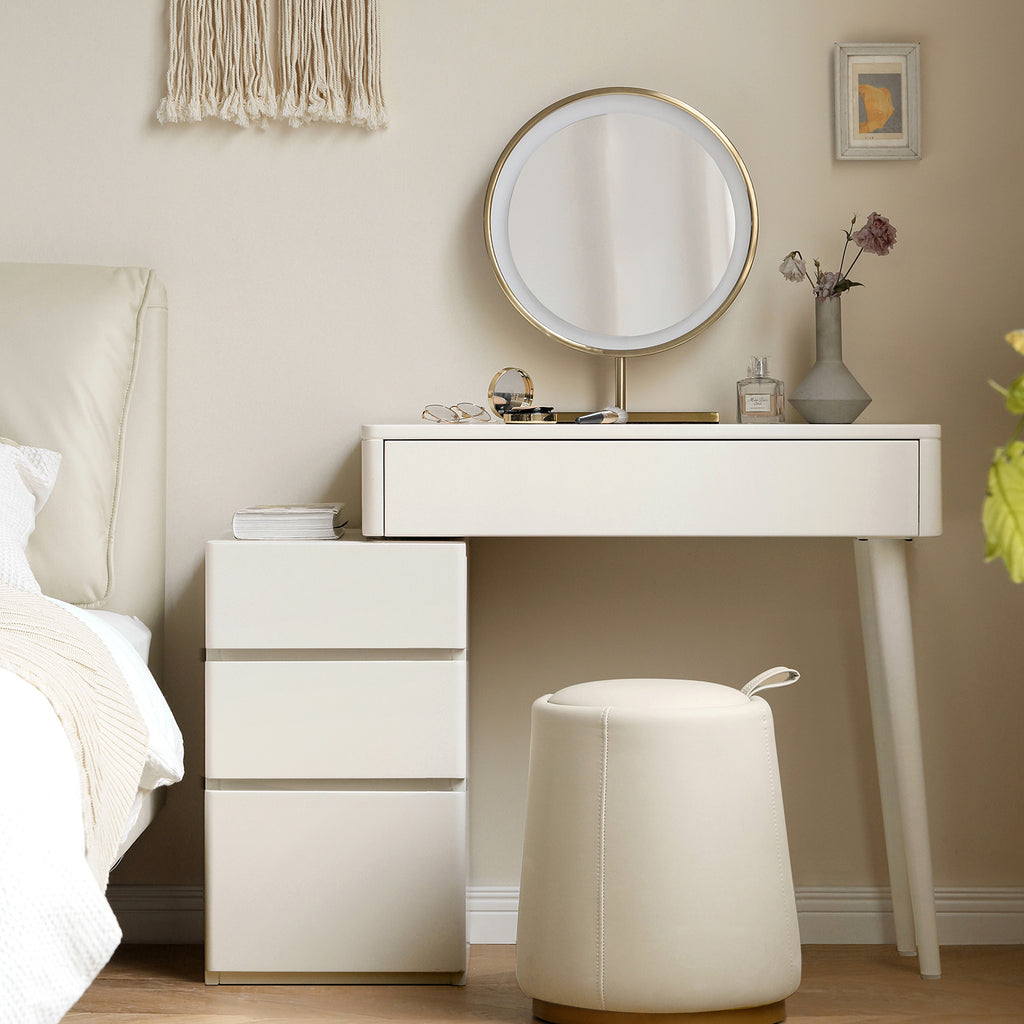Solid Liriodendron Dresser Table with Stool