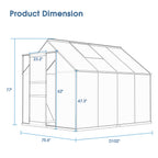 8' x 6' Walk-in Polycarbonate Greenhouse