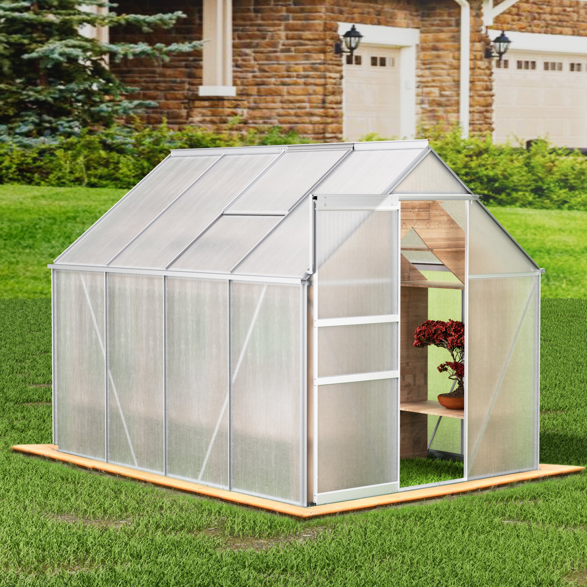 8' x 6' Walk-in Polycarbonate Greenhouse