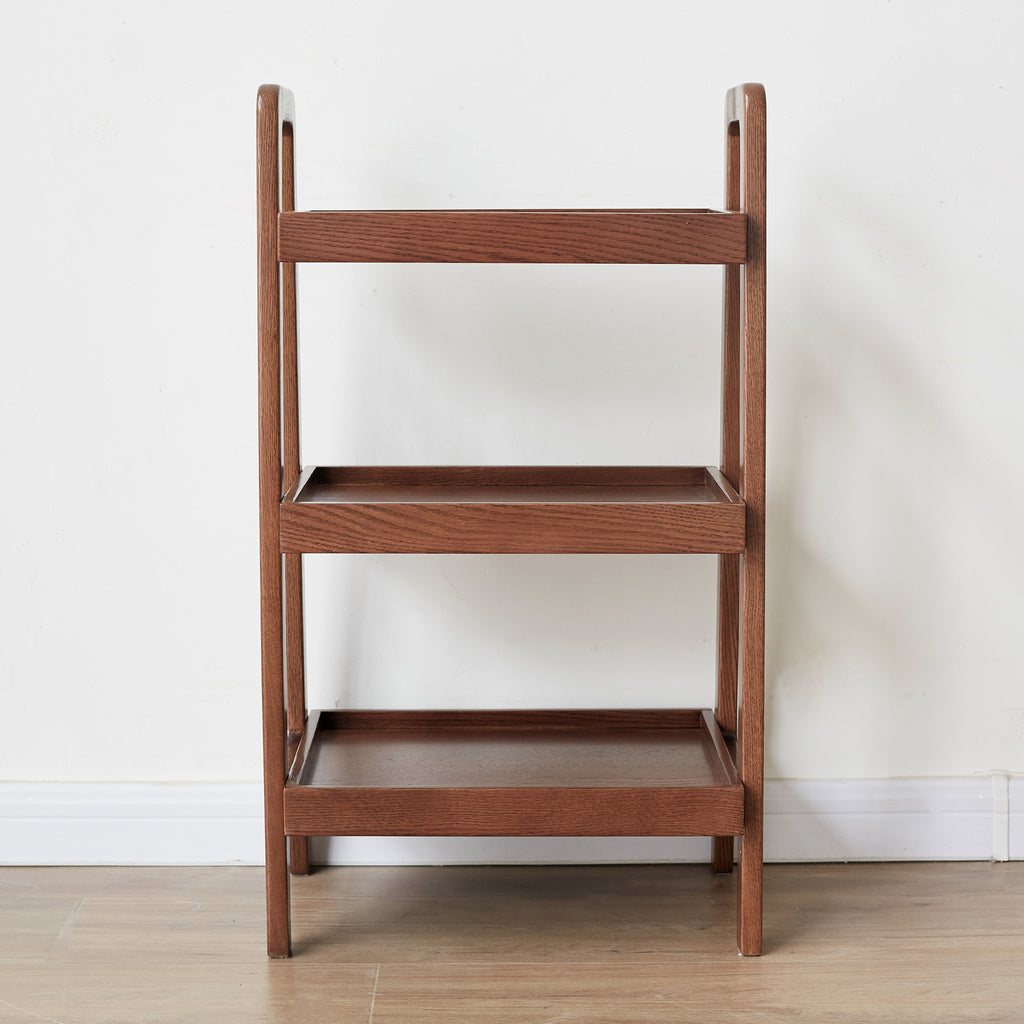 Walnut Color Solid Wood Display Shelf