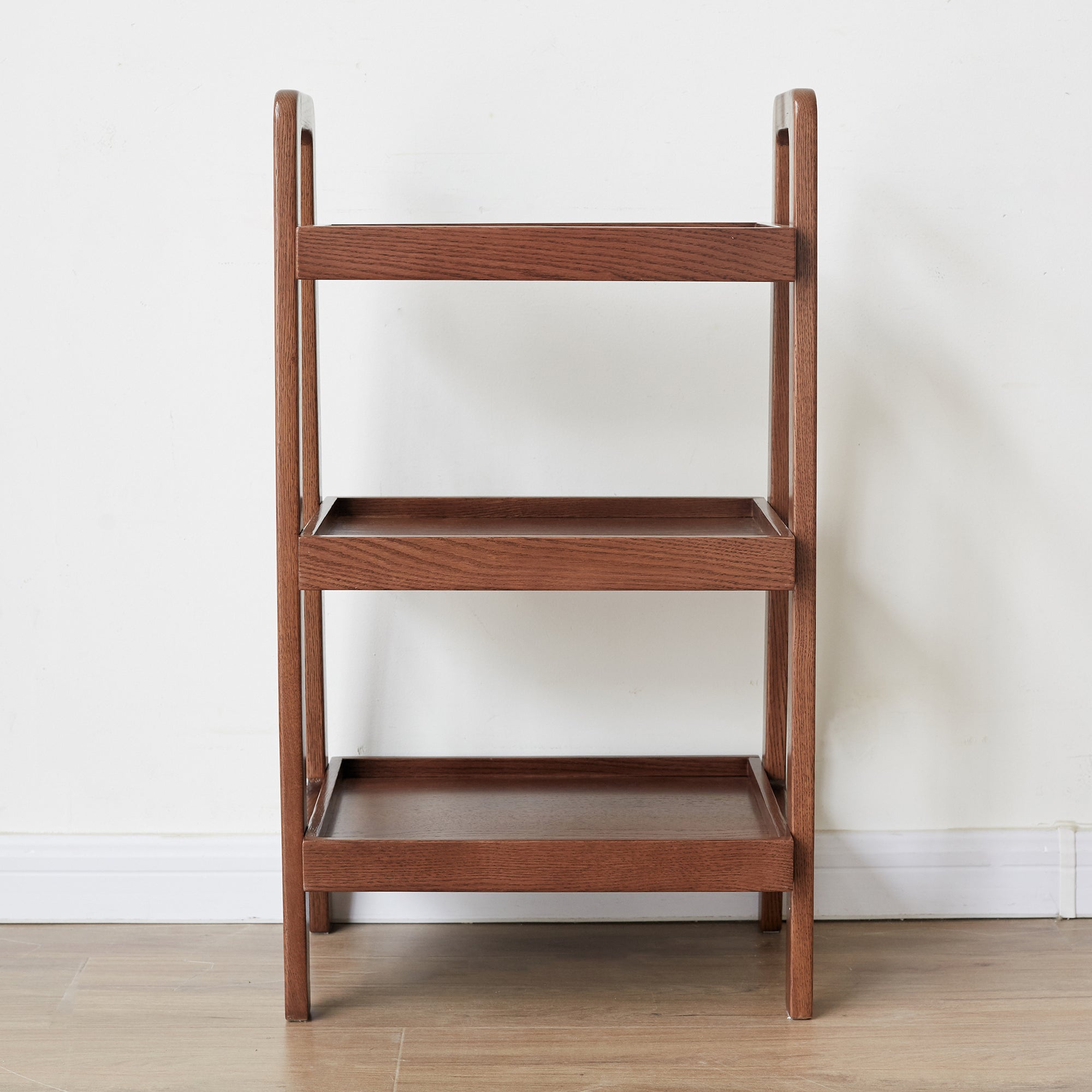 Walnut Color Solid Wood Display Shelf
