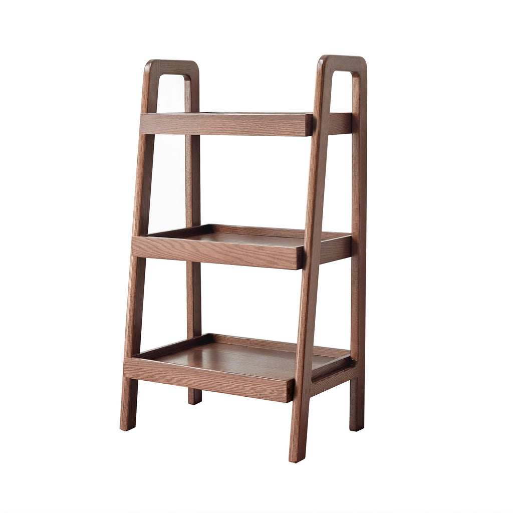Walnut Color Solid Wood Display Shelf