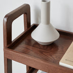 Walnut Color Solid Wood Display Shelf