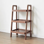 Walnut Color Solid Wood Display Shelf