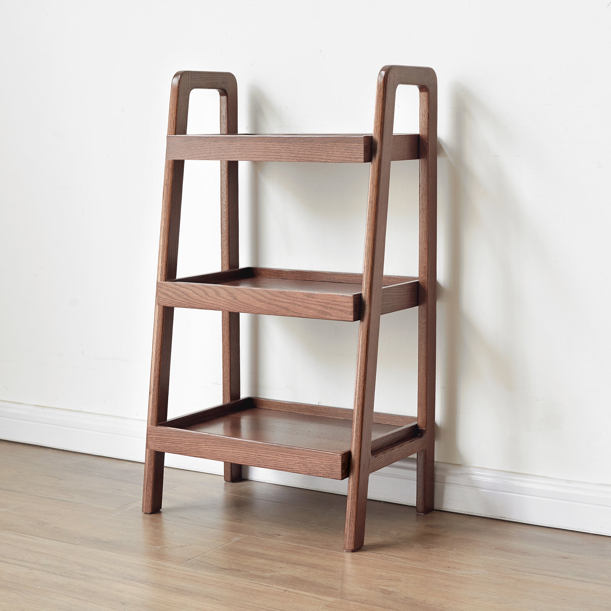 Walnut Color Solid Wood Display Shelf