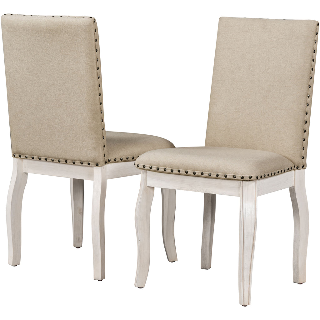 TREXM Set of 2 Dining Chairs with Upholstered Fabric