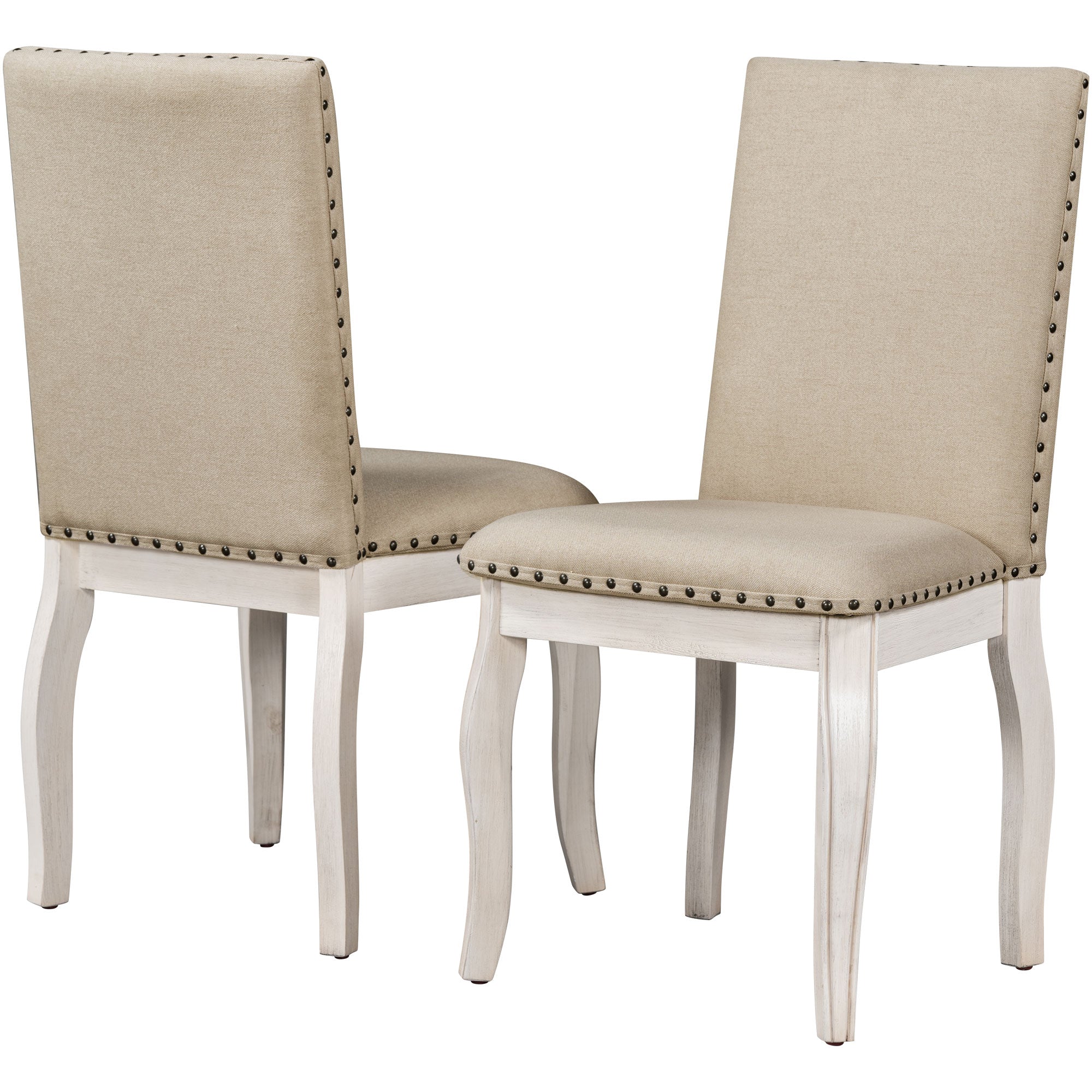 TREXM Set of 2 Dining Chairs with Upholstered Fabric