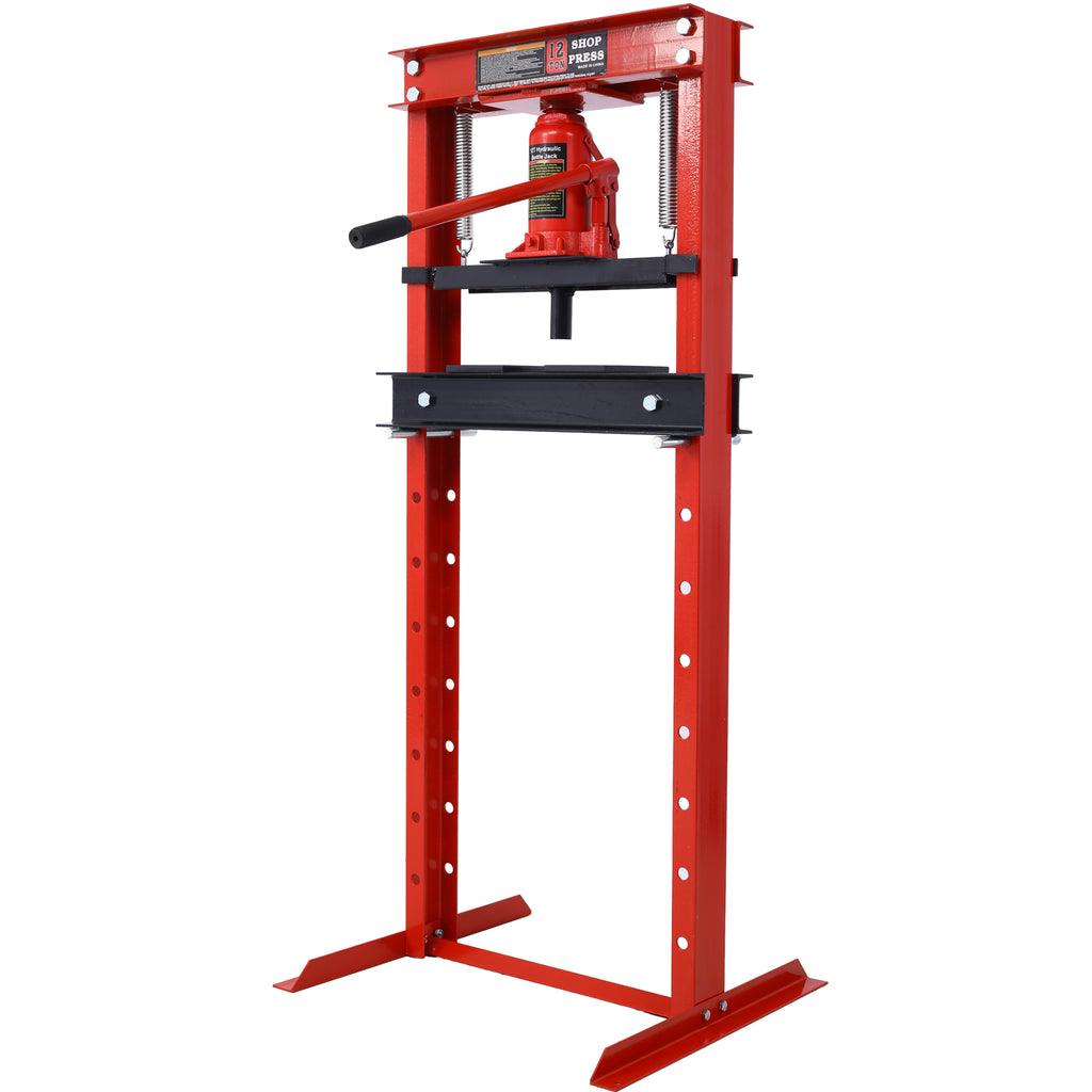 Hydraulic Shop Press - 12-Ton Capacity & Adjustable Height