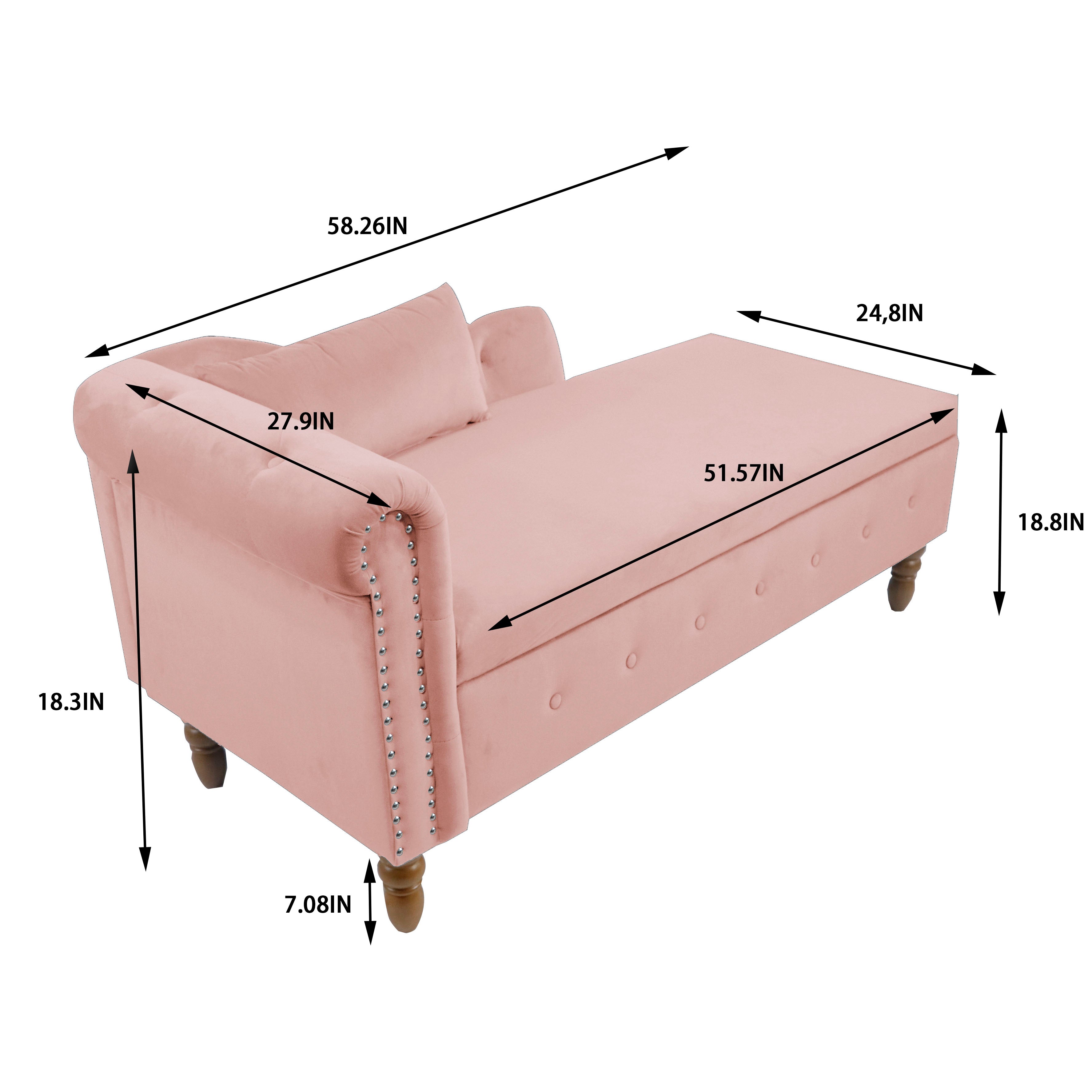 Pink Chaise Lounge Indoor Velvet Lounge Chair
