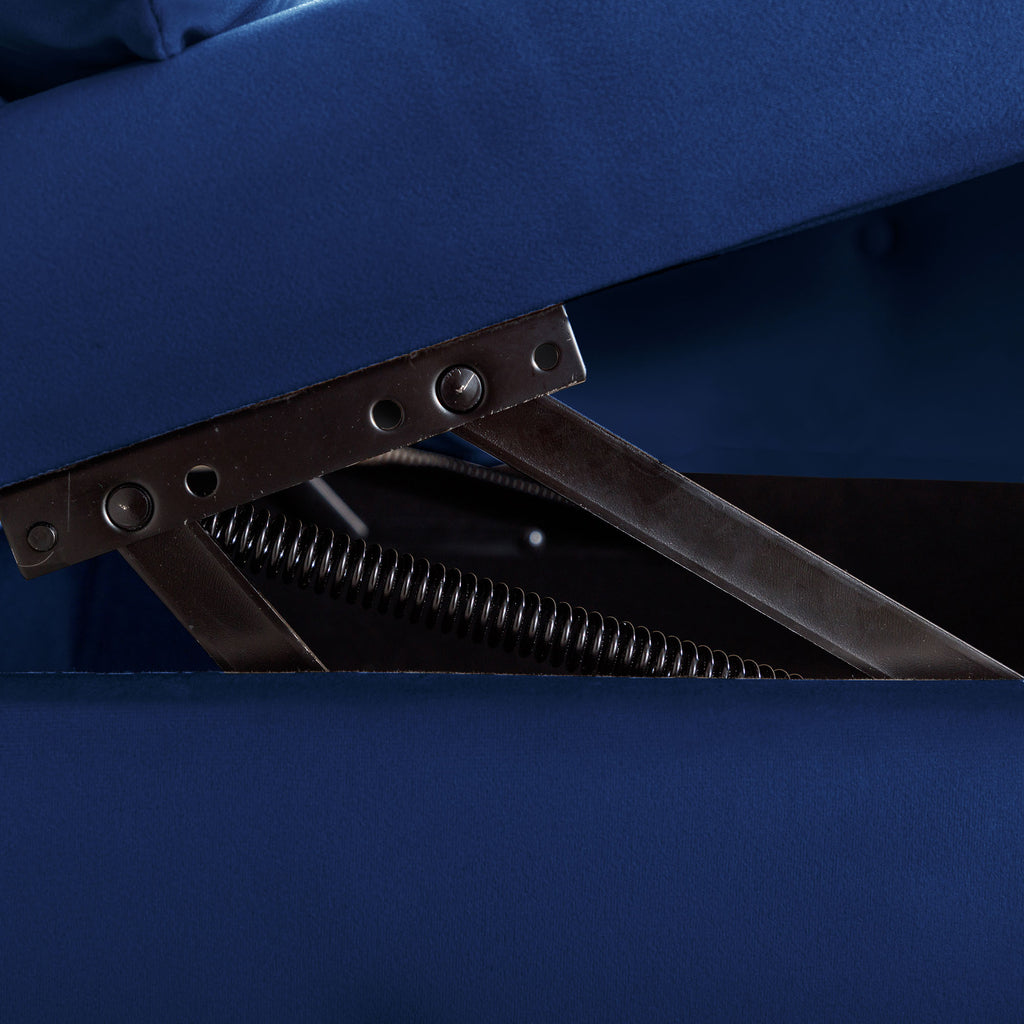 Navy Velvet Storage Chaise Lounge