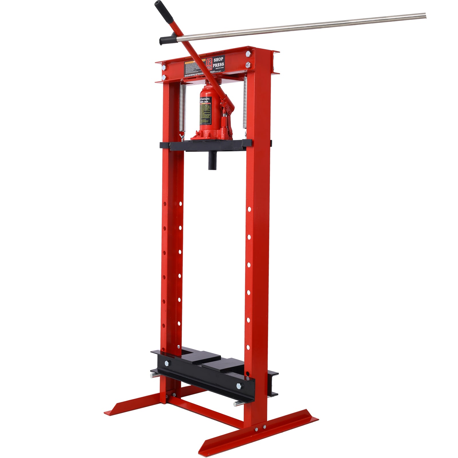 Hydraulic Shop Press - 12-Ton Capacity & Adjustable Height