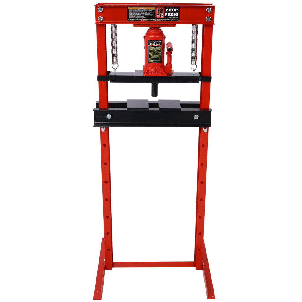 Hydraulic Shop Press - 12-Ton Capacity & Adjustable Height