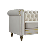 Chesterfield Velvet Sofa 84.65 Inch for Living Room