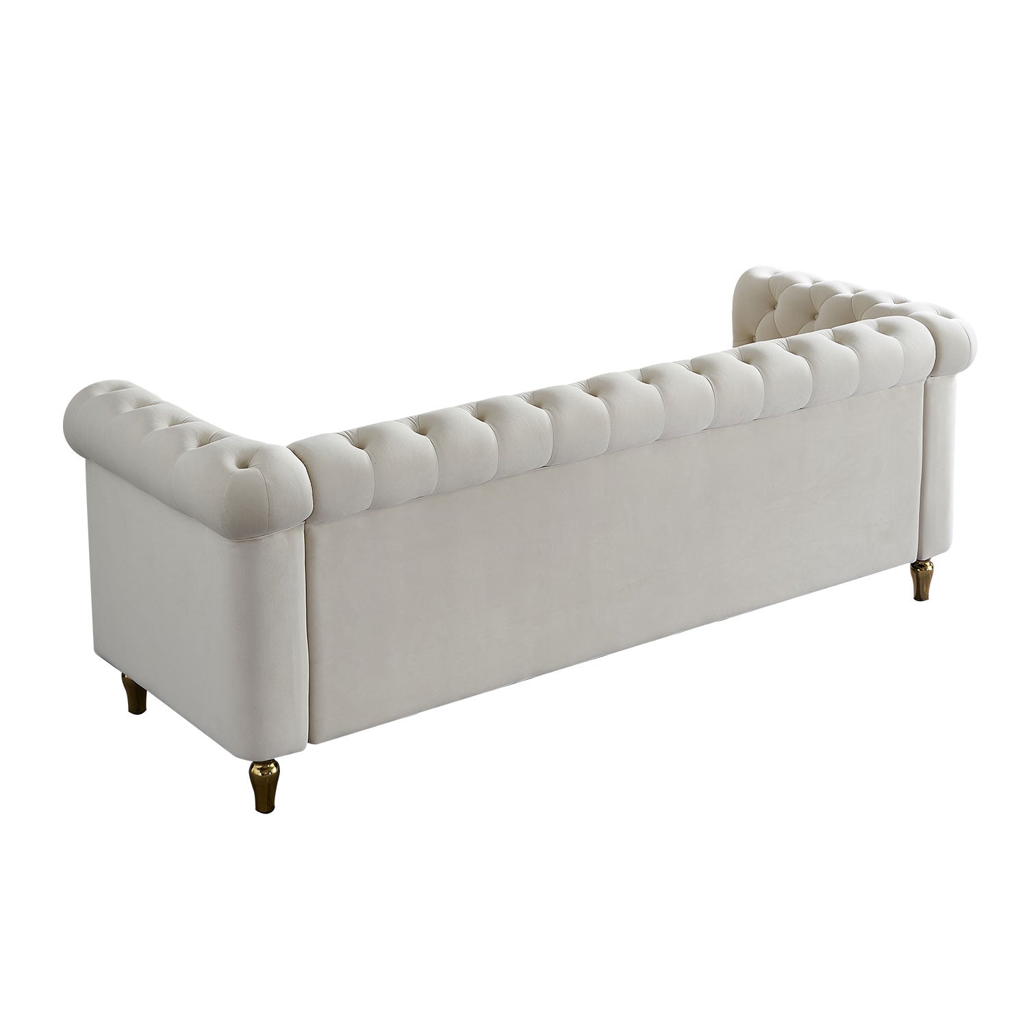 Chesterfield Velvet Sofa 84.65 Inch for Living Room