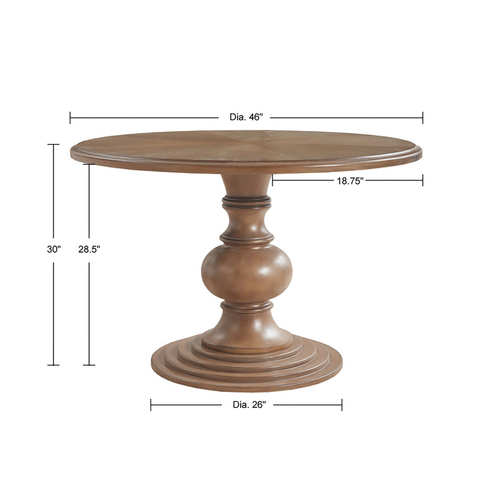 46" Round Pedestal Dining Table - Reclaimed
