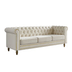 Chesterfield Velvet Sofa 84.65 Inch for Living Room