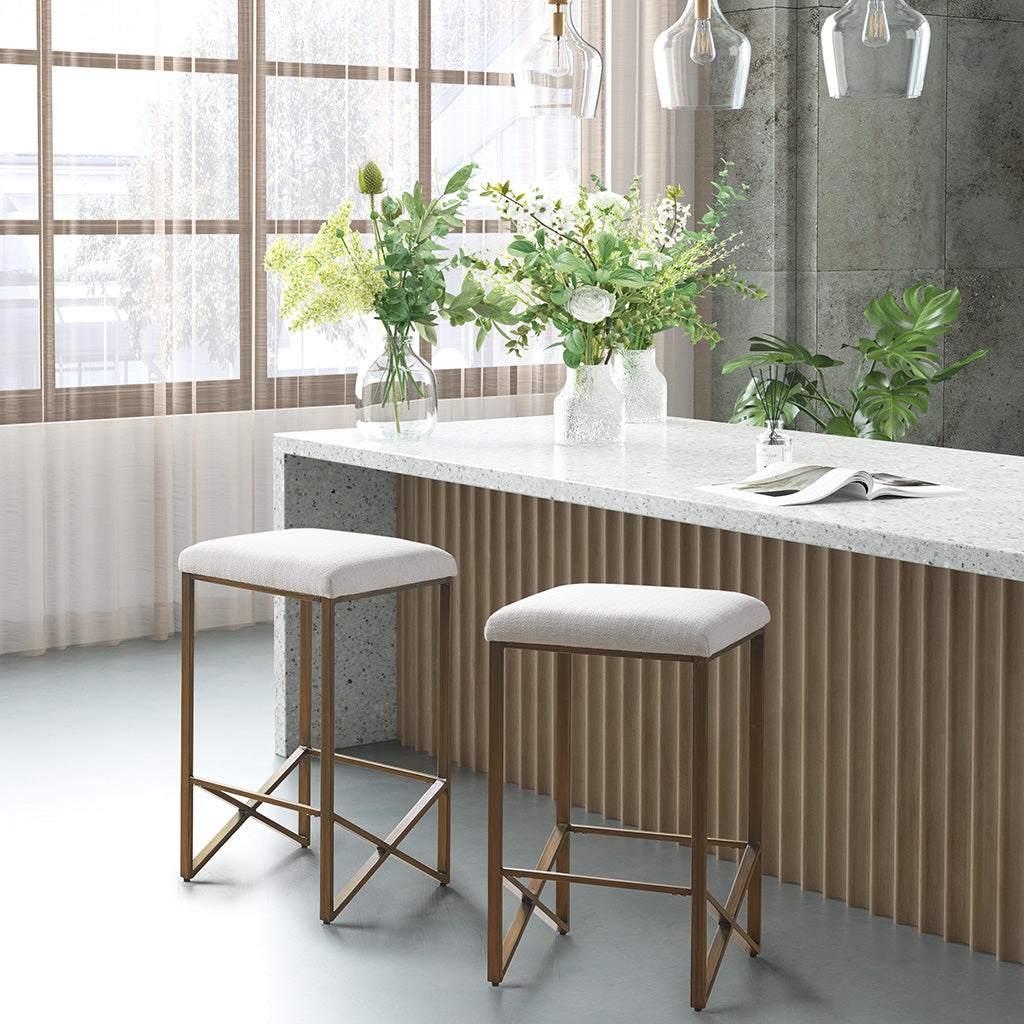 Backless Upholstered Counter Stool 26"H