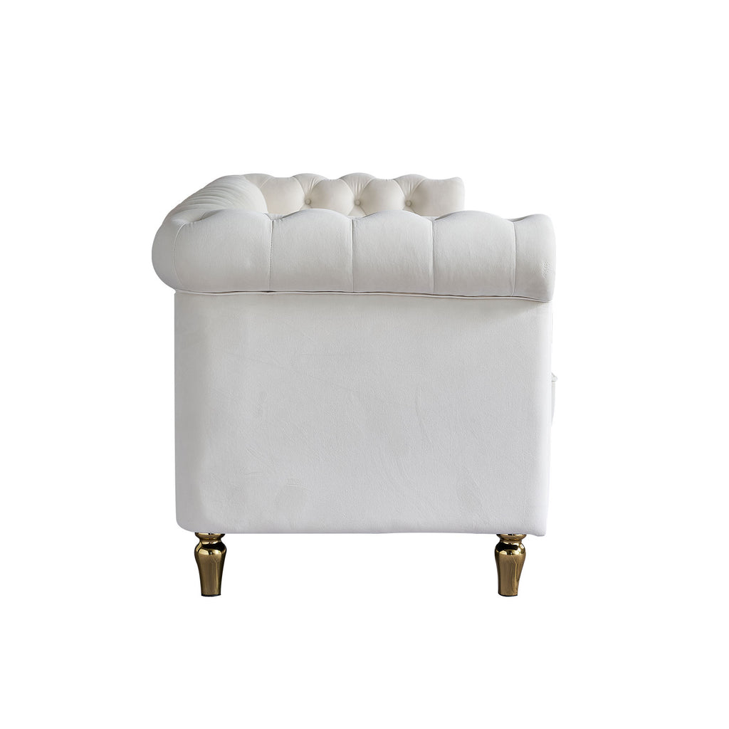 Chesterfield Velvet Sofa 84.65 Inch for Living Room
