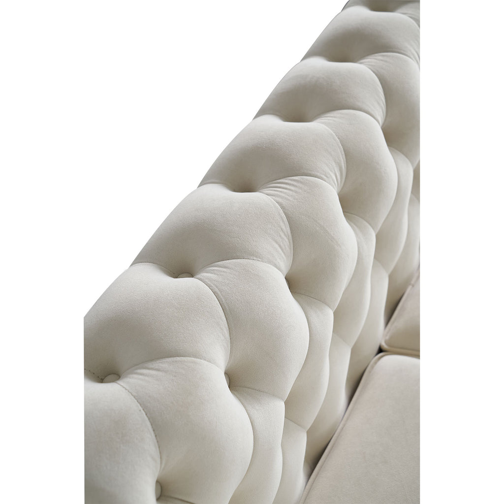 Chesterfield Velvet Sofa 84.65 Inch for Living Room