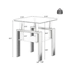 1-Piece Modern Tempered Glass Tea Table