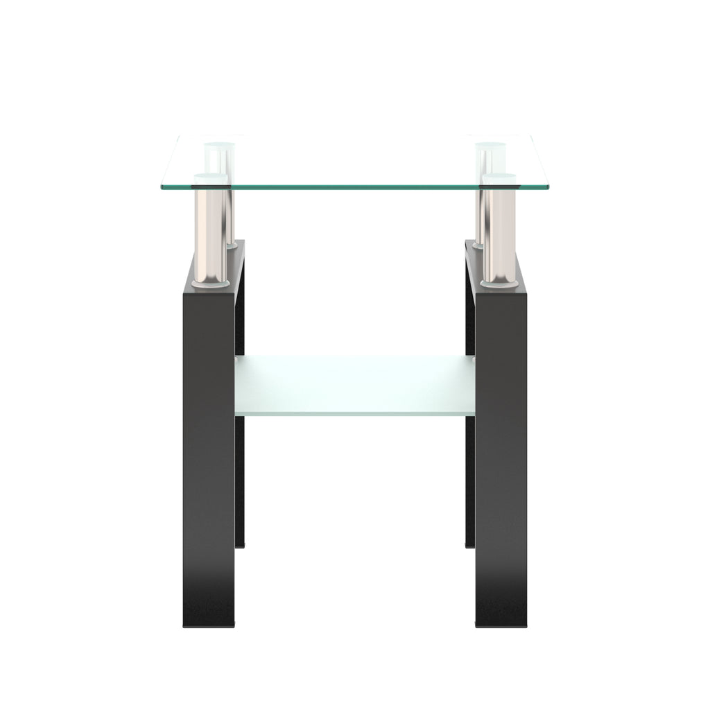 1-Piece Modern Tempered Glass Tea Table