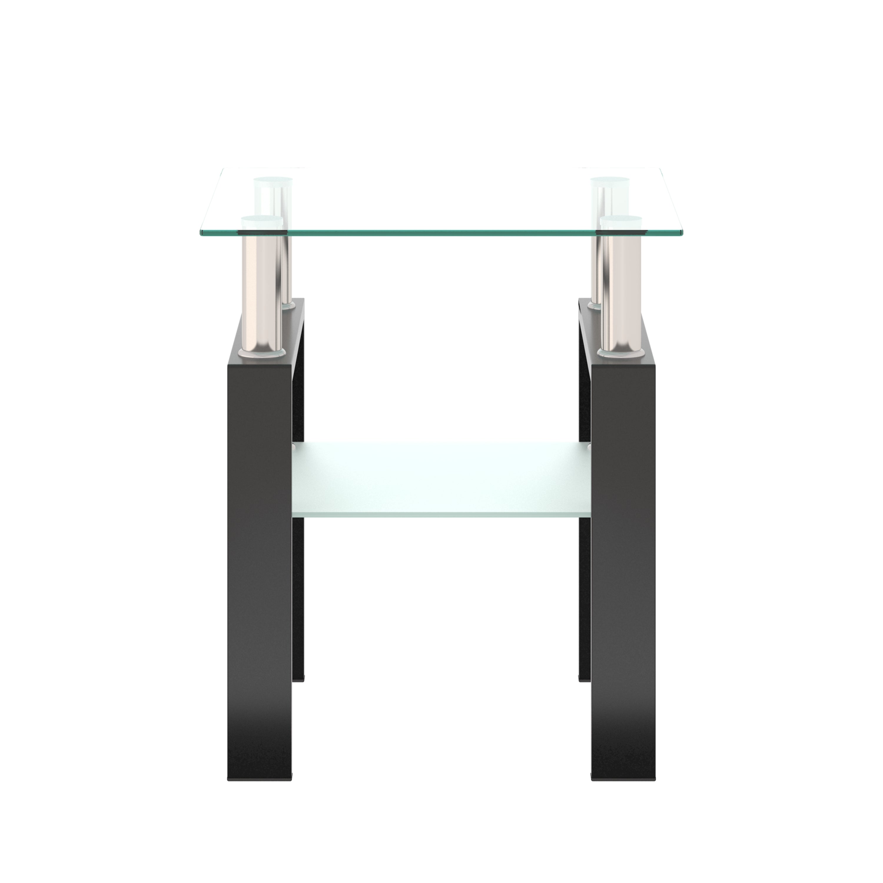 1-Piece Modern Tempered Glass Tea Table
