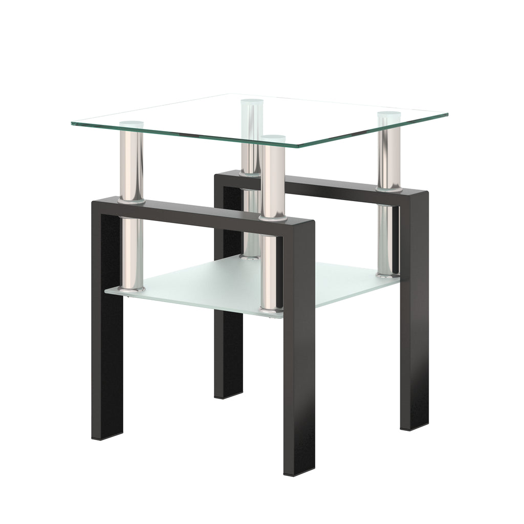 1-Piece Modern Tempered Glass Tea Table