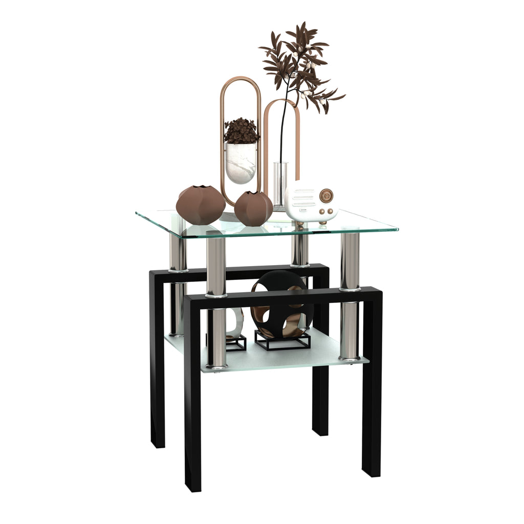 1-Piece Modern Tempered Glass Tea Table
