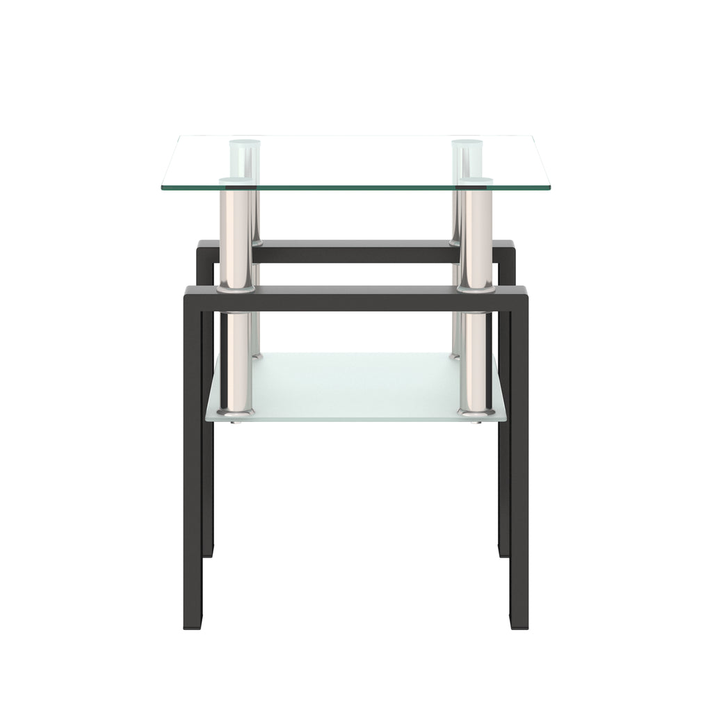 1-Piece Modern Tempered Glass Tea Table