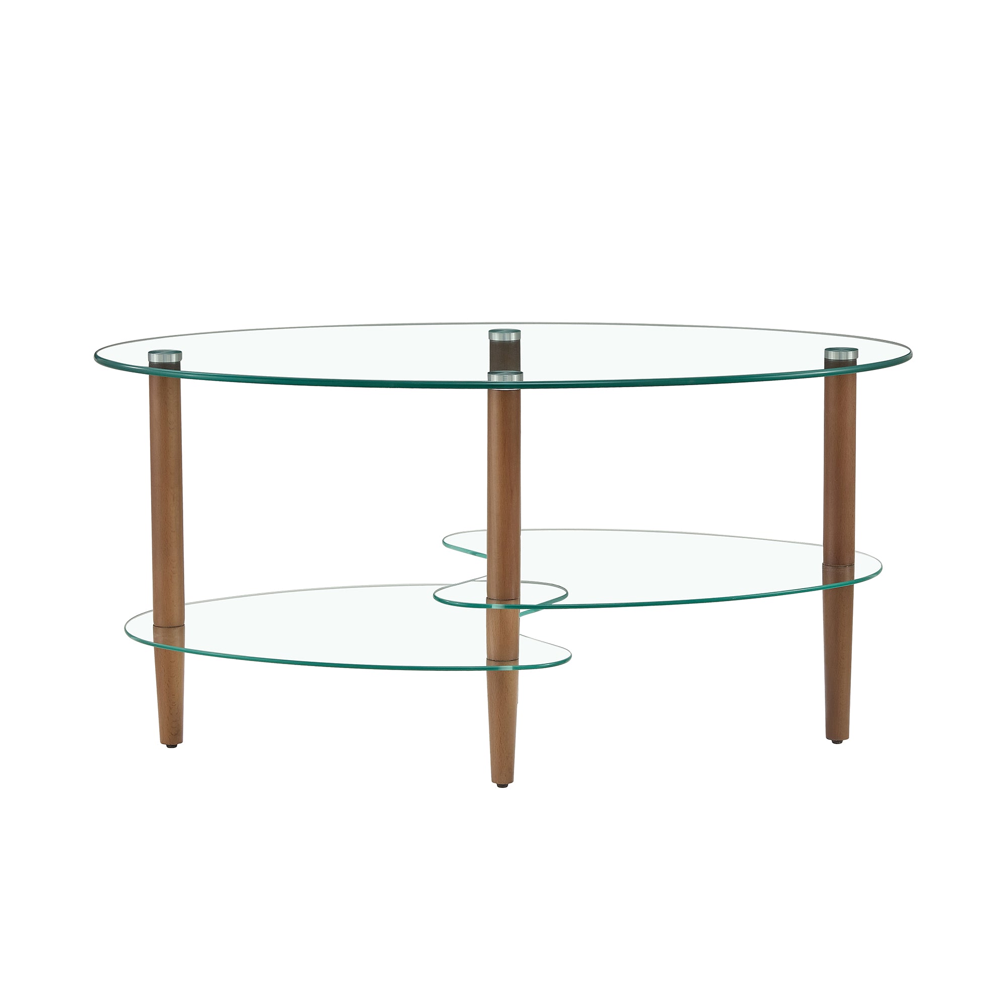 Transparent Oval Glass Coffee Table