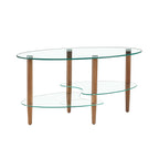 Transparent Oval Glass Coffee Table