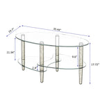 Transparent Oval Glass Coffee Table
