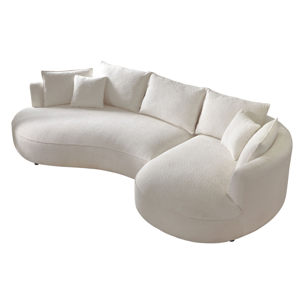 Curved Sofa with Ingenious Shape in Beige