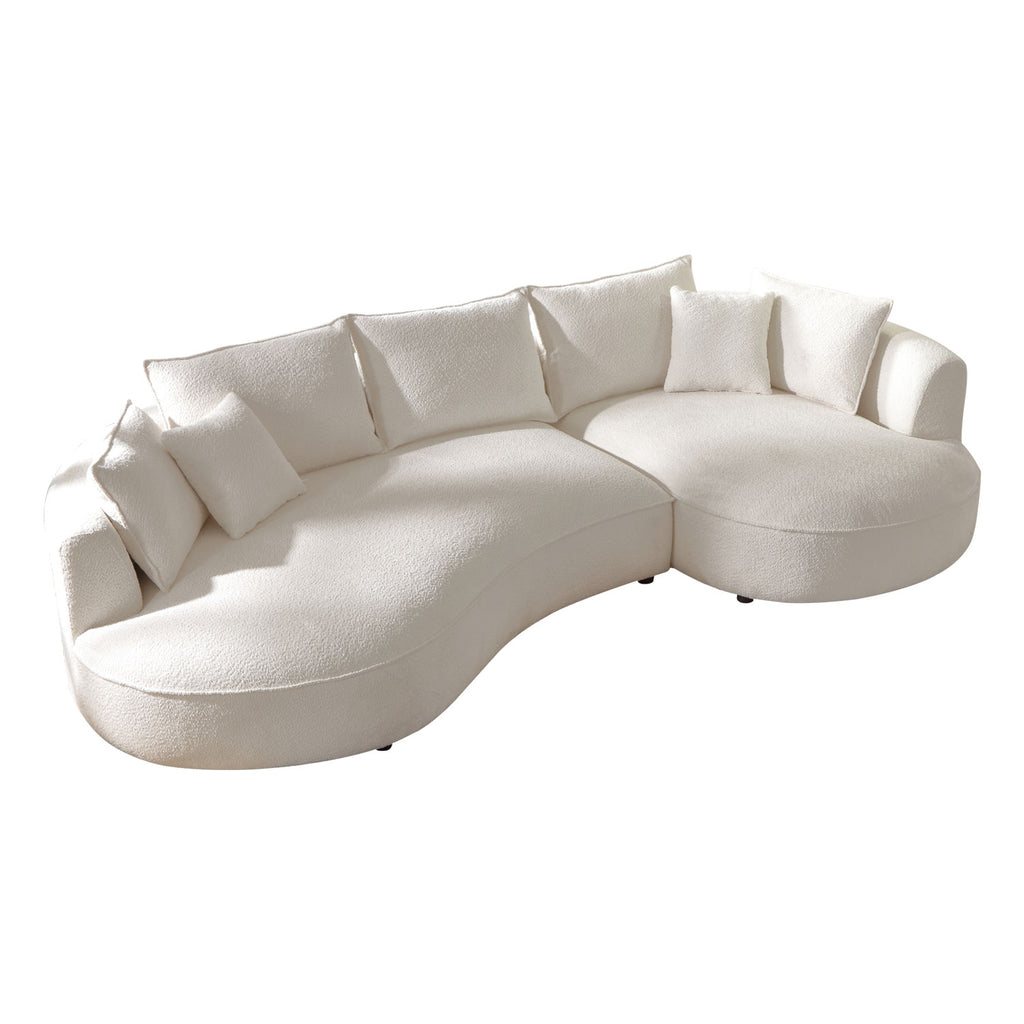 Curved Sofa with Ingenious Shape in Beige